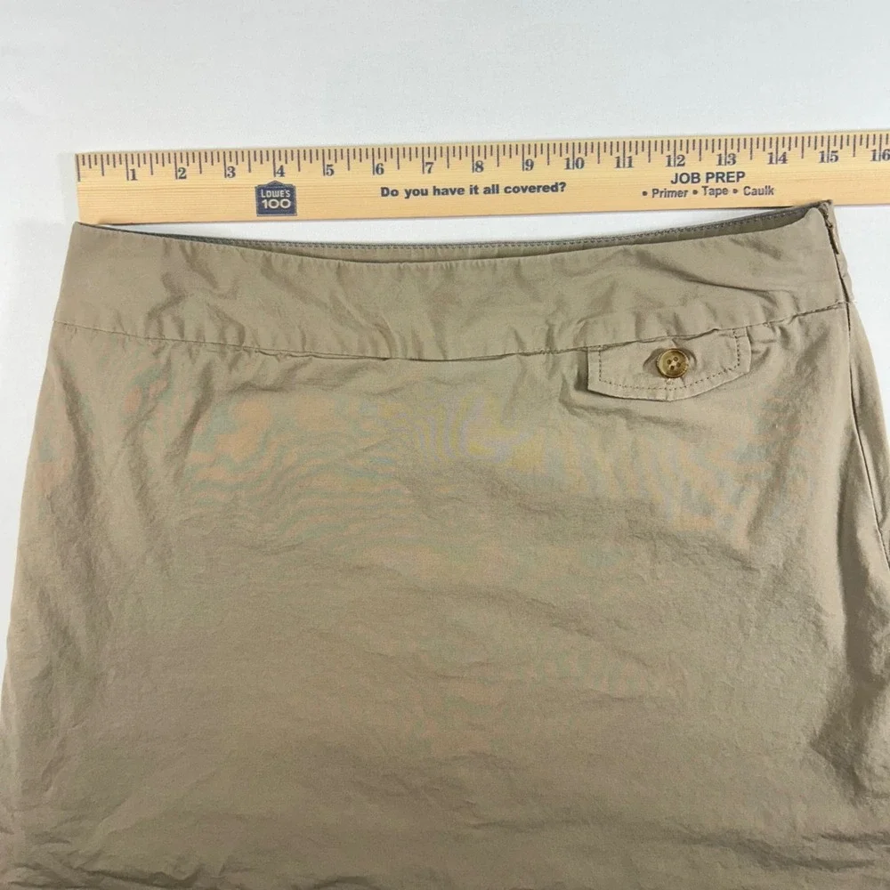 Dockers Womens Khaki Tan Mini Skort Side Zip Utility Pockets Size 6